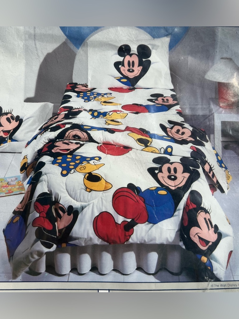 NEW Wamsutta Mickey Minnie Mouse “Caught Napping” Twin Comforter NOS USA-Made